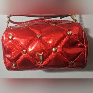 Mini Juicy couture purse quilted glitter red and gold hearts